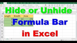 How Hide or Unhide Formula Bar in Excel