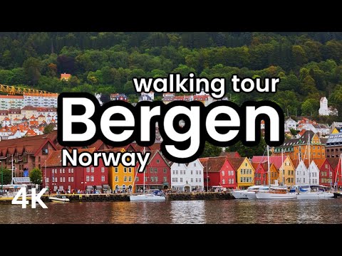Walking Tour in Bergen Norway 🇳🇴 4K