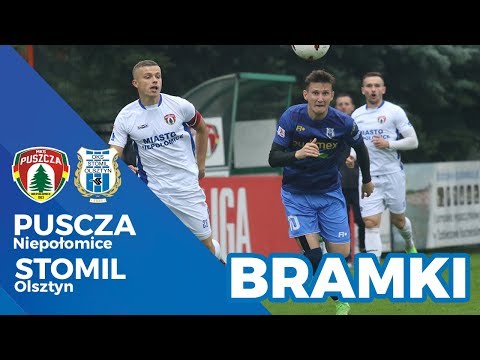 Bramki z meczu Puszcza Niepołomice - Stomil Olsztyn 3:1