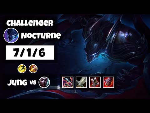 Nocturne vs Ekko EU Challenger JUNGLE (7/1/6) - v11.14