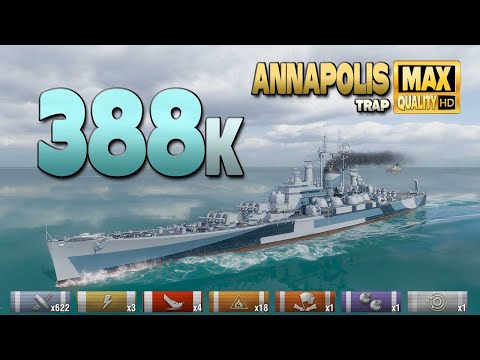 Cruiser Annapolis: Huge 388k damage on map Trap - World of Warships