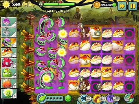 Plants vs Zombies 2 : Temple of Bloom Epic Hack Free Planting- Level 84 - Feeding Time