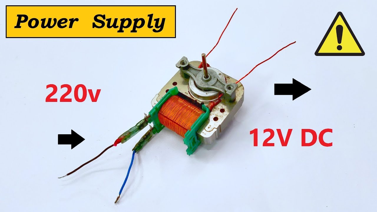 12 Volt DC Power Supply from 220 Volt Induction Motor - 220v AC to 12v DC