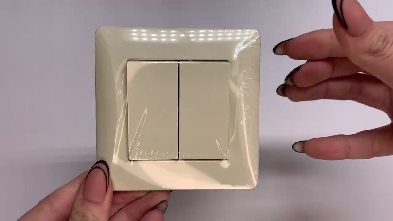 Выключатель двухклавишный VIDEX Binera крем VF-BNSW2-CR