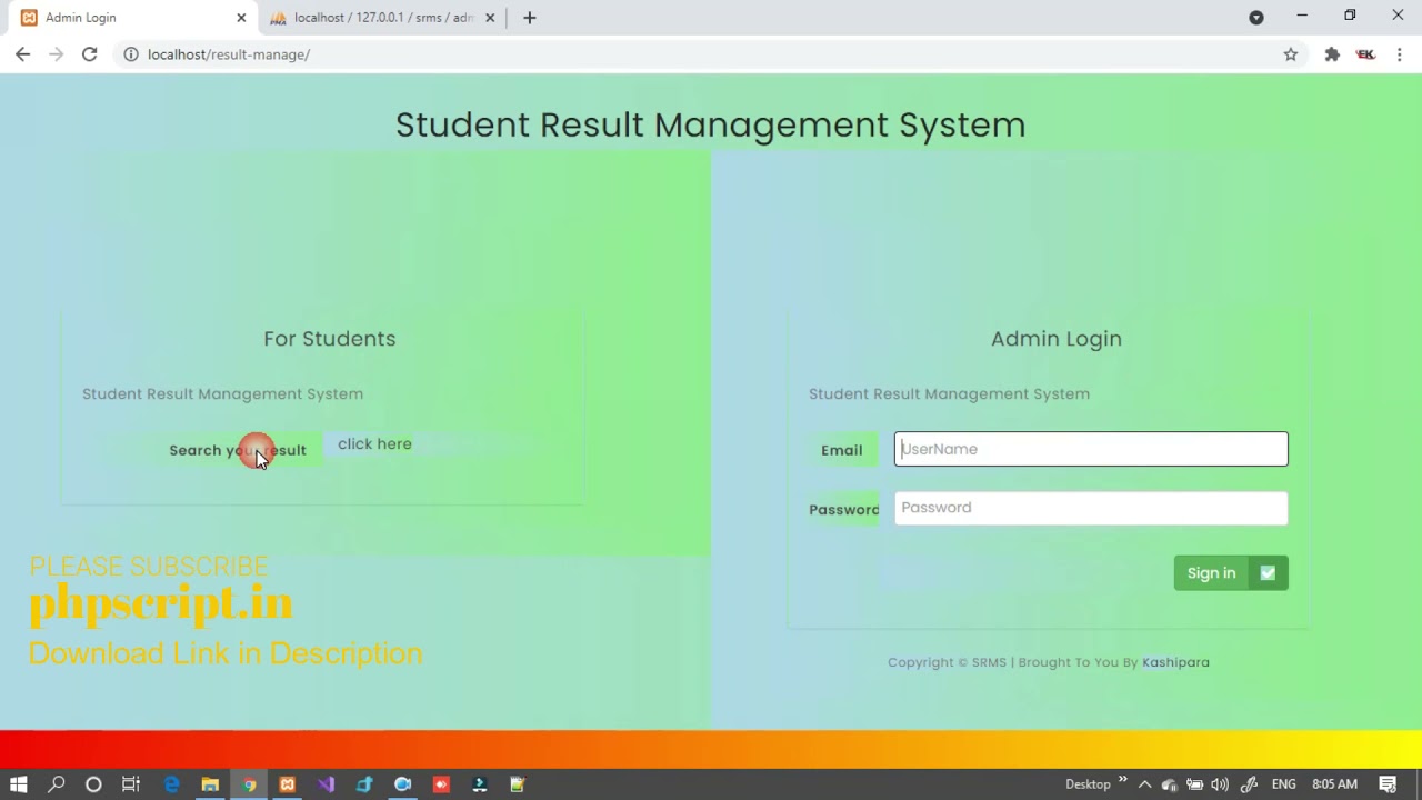PHP Student Result Management System | Student Result View php script | PHP Result View script