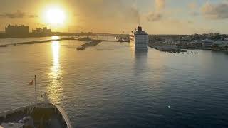 Beautiful morning in Nassau as the Carnival Spirit sails into port. (April 2022)