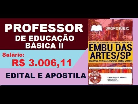 Edital Apostila Concurso Prefeitura de Embu das Artes SP 2019 Professor de Educação Básica II