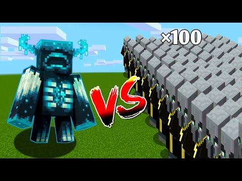 WARDEN vs 100 EVOKER mobs😱😱 in Minecraft 1.20 / Minecraft Mob Battle