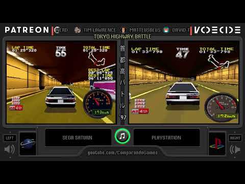 Tokyo Highway Battle (Sega Saturn vs Playstation) Side by Side Comparison