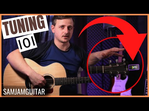 How To Tune A Guitar With a Clip on Tuner 👍 For Beginners
