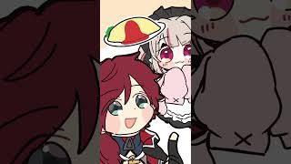オムライスの話で盛り上がる2人【手描き切り抜き/魔界ノりりむ/ローレン・イロアス/#shorts】
