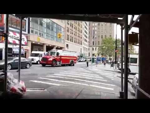 FDNY Mask Service Unit 1 Passing By In Lower Manhattan, New York