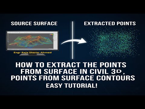 How to Extract the Points from Surface in Civil 3D || Points from Surface Contours #contours #points