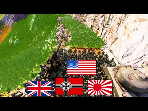 Can Every WW2 Army Hold Mountain VS 6 MILLION ZOMBIES!? - Ultimate Epic Battle Simulator 2
