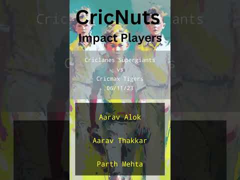 Criclanes Supergiants vs Cricmax Tigers - 06/11/23 - NJ U13 Div A-USA Cricket Junior Pathway