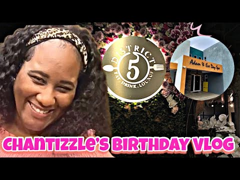 Chantizzle’s birthday 🥳 🎂🎉Vlog l District 5 Lounge 🍽 & Adam & Eve Day Spa 🧖‍♀️ 🍾