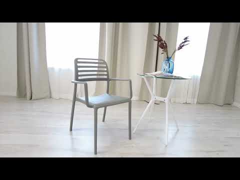 Кухонное кресло VALUTTO (mod.54) пластик, 58х57х86, Grey (Cерый) арт.19409 в Артеме - видео 9