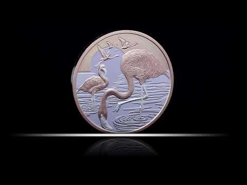 Pink Flamingo 2025 $1 Rose Gold-plated 1oz Silver Proof