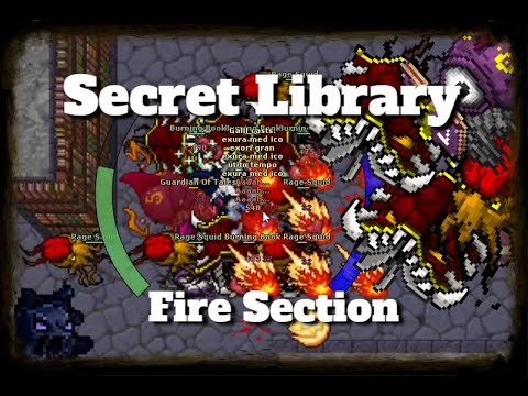 Tibia - EK 2500 TOP EK GLOBAL - Secret Library Fire Section - HUNT SOLO