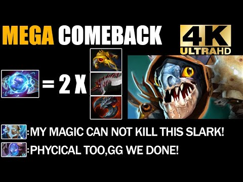 IMBA Ex Machina + Divine Rapier Slark Non-Stop Hunt Epic Mega Creeps Comeback Dota 2 Pro Gameplay