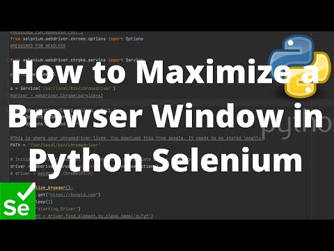 Python Selenium Tutorial 9 How To Maximize A Browser Window