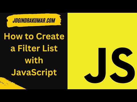 How To Create A Filter List With Javascript Html Css Create Javascript Filter List