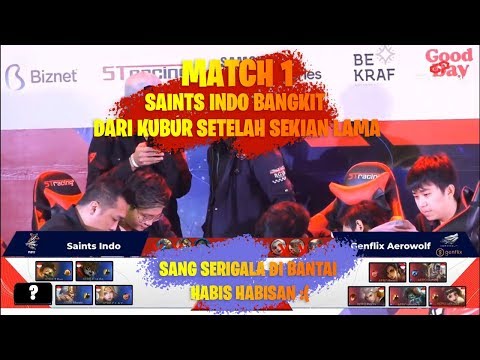 SAINTS INDO BANGKIT ! SAINTS INDO VS AEROWOLF MATCH 1 BEKRAF GAME PRIME 2019 MOBILE LEGENDS