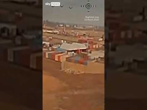 Moment Iranian drone attacks Black Hawk helicopter