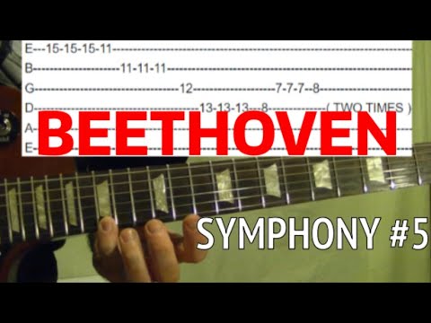 Beethoven Symphony #5 - Guitar Lesson WITH TABS
