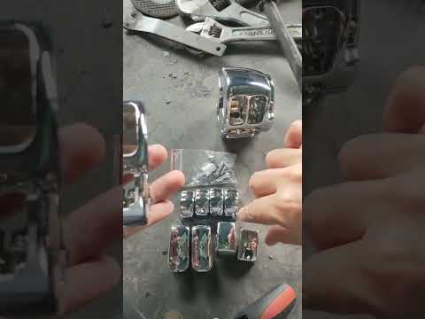 Chrome Hand Control Switch Housing Cover& Switch Button Caps For Harley Touring