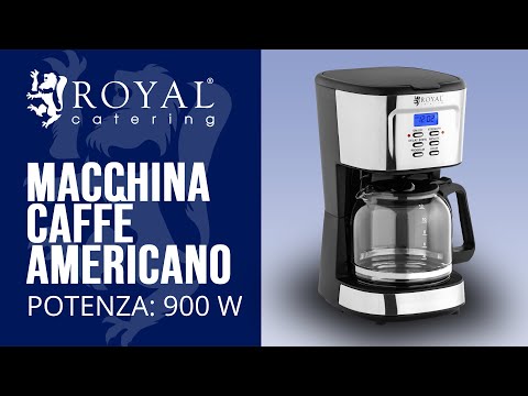 Video - Macchina caffè americano - LCD - Filtro permanente - 1,5 L