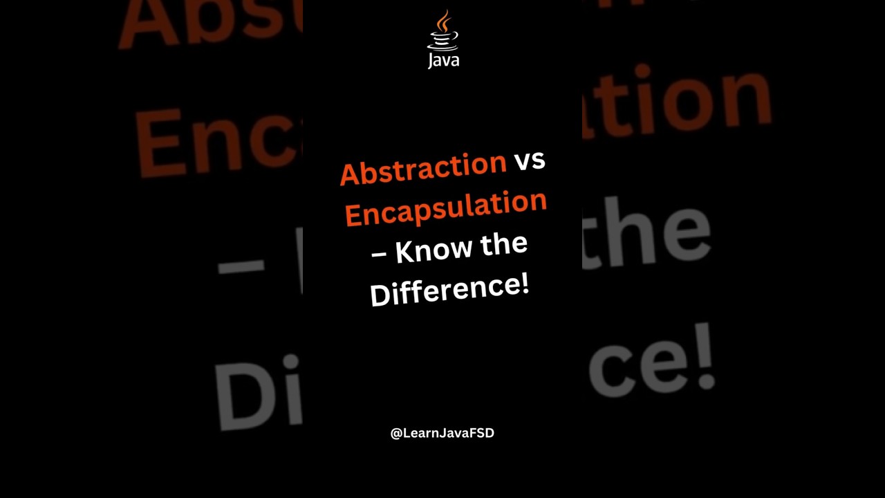Abstraction vs Encapsulation – Know the Difference with Real Examples! #java #coding #learning