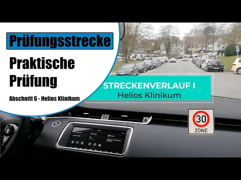Prüfungsstrecke Wuppertal - Praktische Prüfung (Abschnitt 6 - TÜV - Helios Klinikum - Clausen - TÜV)