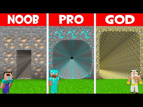Cookie Noob - WHO BUILD BIGGEST ORE TUNNEL BETTER NOOB vs PRO vs GOD in Minecraft? DEEPEST TUNNEL!