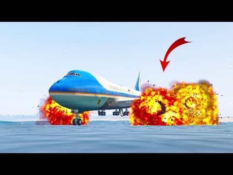 GTA 5 BOEING VS-25 CRASH EMERGENCY LANDING DESTROY PLANE || FLIGHT GAMER 302