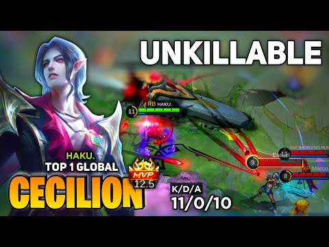 UNKILLABLE! Cecilion Perfect Gameplay [Top 1 Global Cecilion] By Haku - Mobile Legend