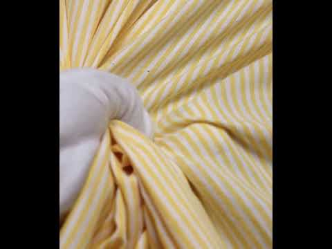 STRIPE YELLOW & WHITE PURE COTTON 87 GSM HANDWOVEN FABRIC
