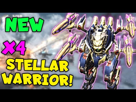 Unstoppable! 4X STELLAR WARRIOR TYPHON WASP 300% DMG | War Robots MAX MK2 Gameplay WR