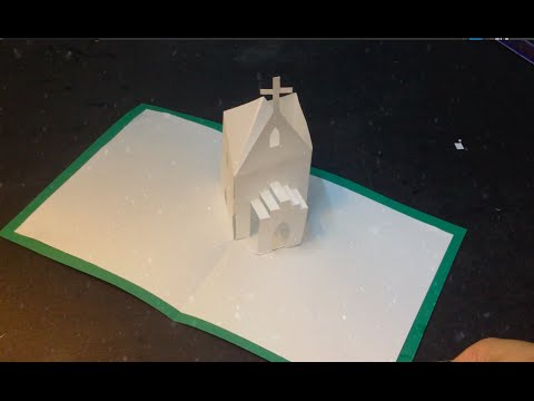 Easy 3D Church Pop Up Card, Kirigami Tutorial