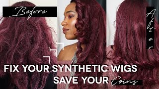 How to REVIVE and fix any MATTED synthetic wig! Make an old wig look NEW!