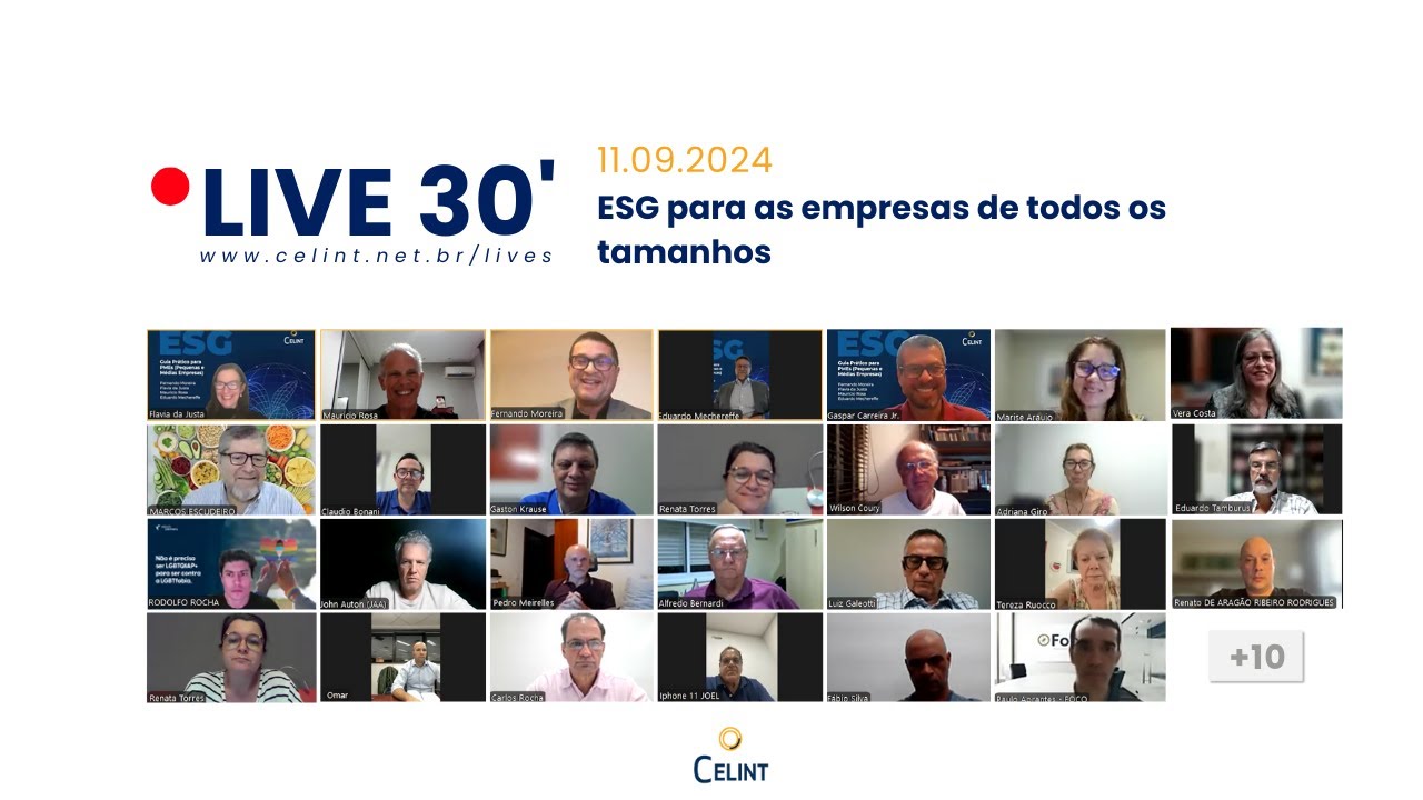 CELINT LIVE30' | ESG para as empresas de todos os tamanhos - uma experiência AlumniPlus+®