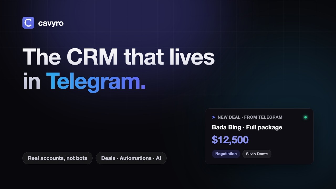 Cavyro - Agentic Telegram CRM demo video