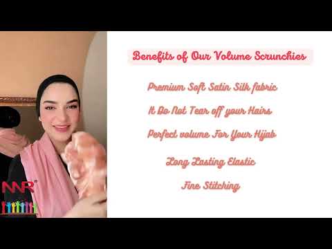 White satin silk volumizer hair scrunchies