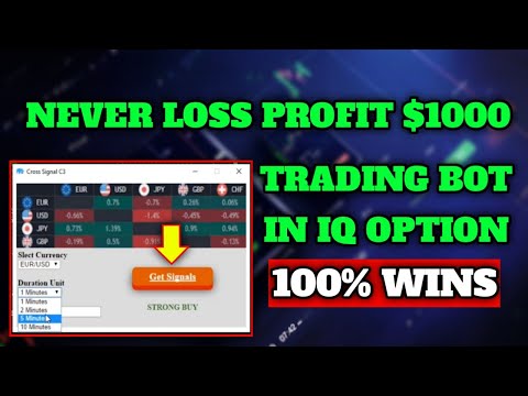 Never Loss Profit $1000 - Trading Bot Cross Signal c3 Pro In Iq Option || 100% Win