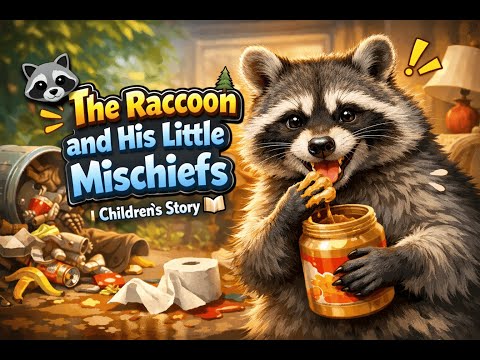 🦝 **The Raccoon and His Little Mischiefs | Children’s Story** 🌲