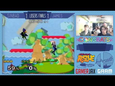 Jax Smash Weekly 1/26 - Sinbad(Sheik) Vs James(Falco) - Melee Losers Finals