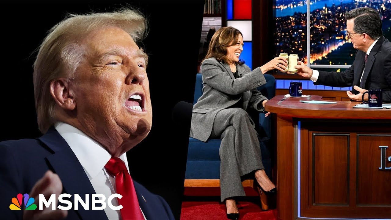 Jealous? Trump blows up at Harris' media success, 'beer with Colbert' as 'likable moment'