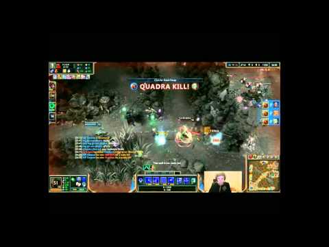 Bjergsen insane 1v5 quadra kill as Zed (50% Slow)