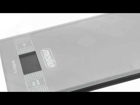 Virtuvinės svarstyklės Mesko | Virtuvės svarstyklės | MS 3145 | Maksimalus svoris (talpa) 5kg | Graduacija 1 g | Ekrano tipo LCD | Sidabrinis video