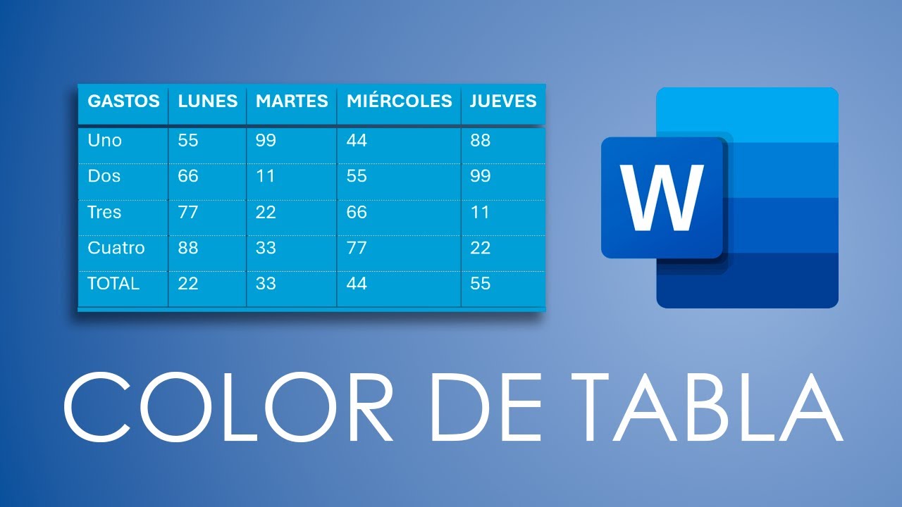 Color de Relleno de las Tablas en Word